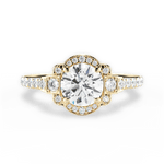 Joyce Round Cut Lab Grown Diamond 18Kt Yellow Gold Engagement Ring