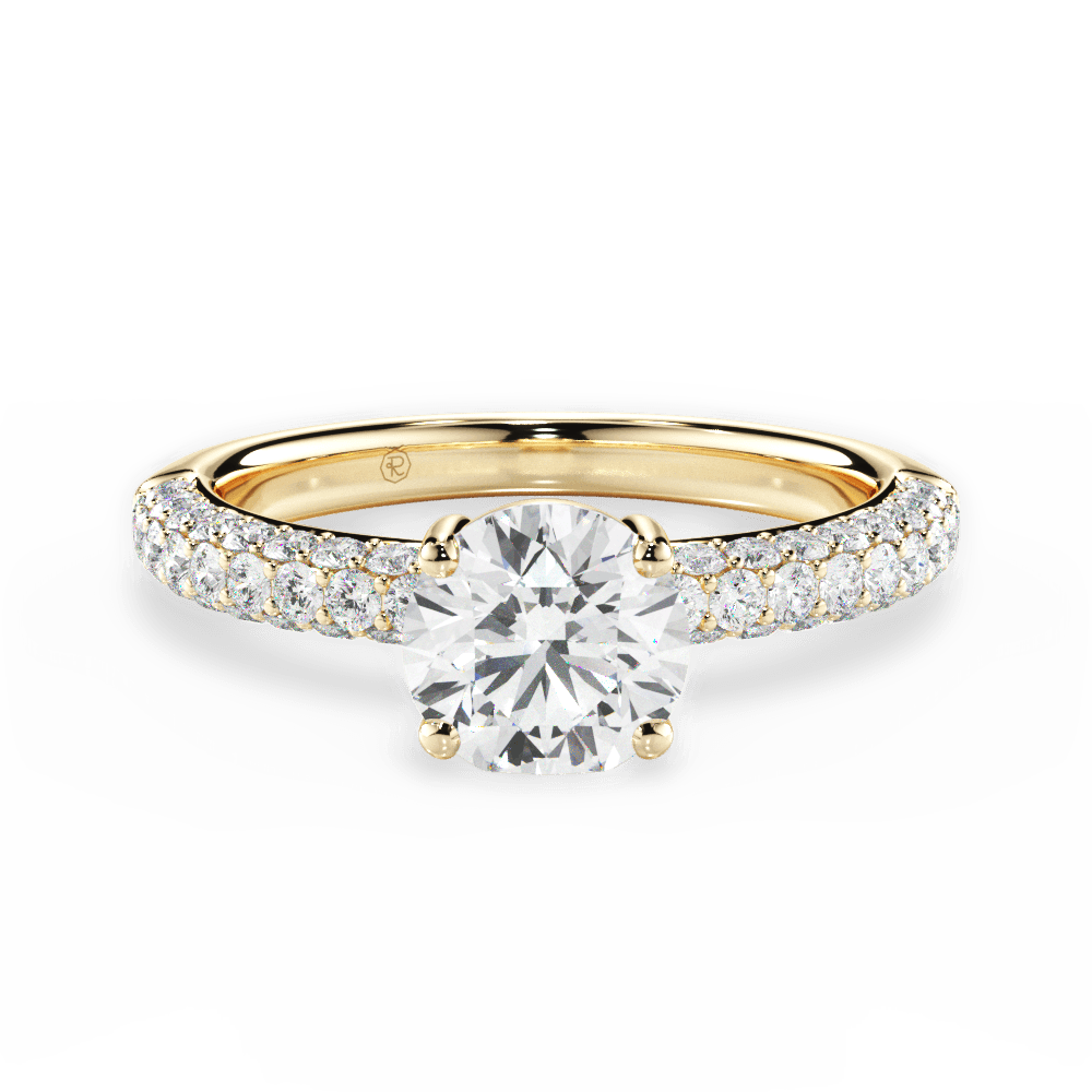 Kylie Round Cut Lab Grown Diamond 18Kt Yellow Gold Engagement Ring
