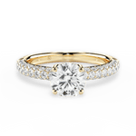 Kylie Round Cut Lab Grown Diamond 18Kt Yellow Gold Engagement Ring