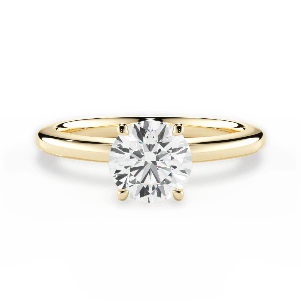Cara Round Cut Lab Grown Diamond 18Kt Yellow Gold Engagement Ring