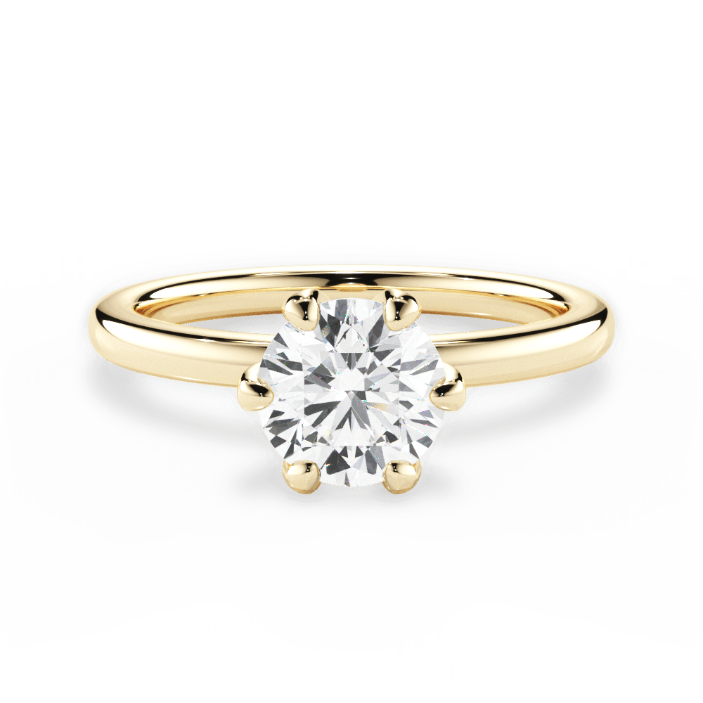 Ella Round Cut Lab Grown Diamond 18Kt Yellow Gold Engagement Ring