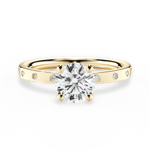 Carla Round Cut Lab Grown Diamond 18Kt Yellow Gold Engagement Ring