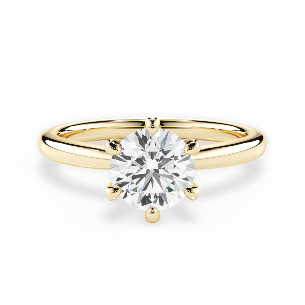 Bella Round Cut Lab Grown Diamond 18Kt Yellow Gold Engagement Ring