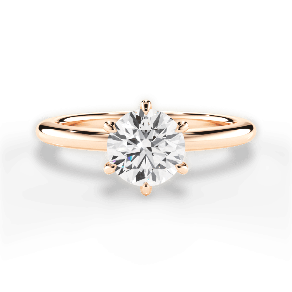 Alyssa Round Cut Lab Grown Diamond 18Kt Rose Gold Engagement Ring