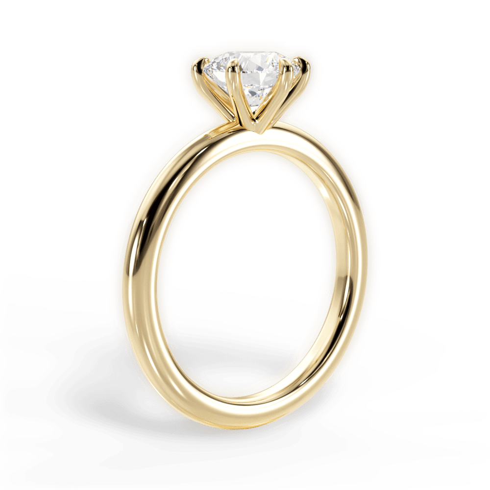 Alyssa Round Cut Lab Grown Diamond 18Kt Yellow Gold Engagement Ring - View 2