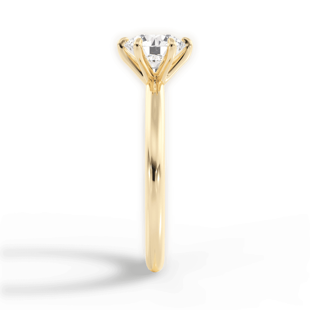Alyssa Round Cut Lab Grown Diamond 18Kt Yellow Gold Engagement Ring - View 3