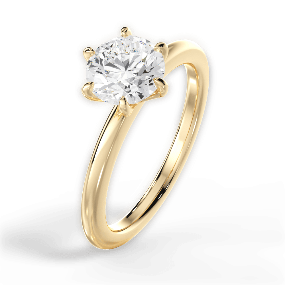 Alyssa Round Cut Lab Grown Diamond 18Kt Yellow Gold Engagement Ring - View 4