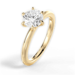 Alyssa Round Cut Lab Grown Diamond 18Kt Yellow Gold Engagement Ring - View 4