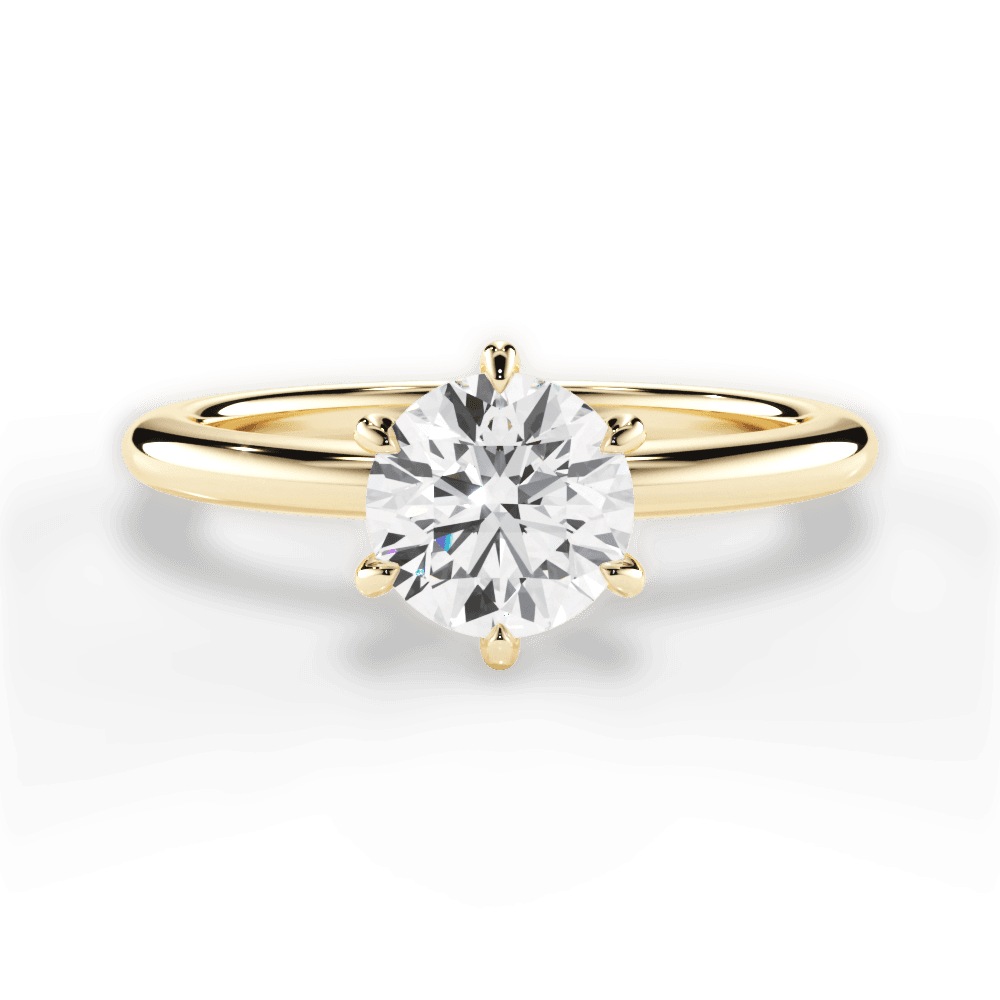 Alyssa Round Cut Lab Grown Diamond 18Kt Yellow Gold Engagement Ring