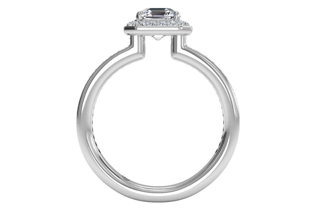 Karen Asscher Cut Lab Grown Diamond 18Kt White Gold Engagement Ring - View 2