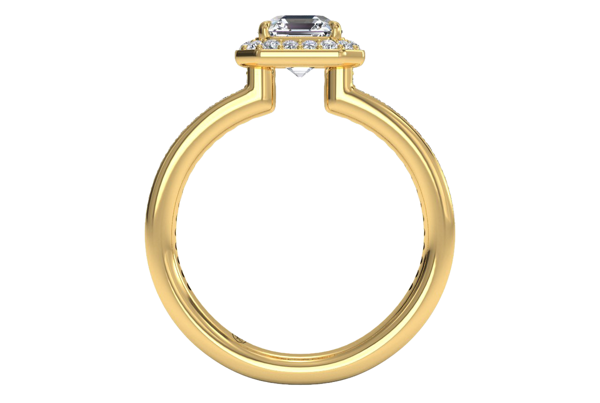 Karen Asscher Cut Lab Grown Diamond 18Kt Yellow Gold Engagement Ring - View 2