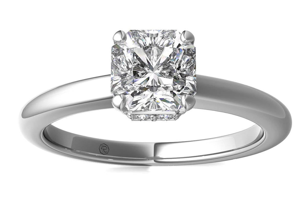 Brianna Asscher Cut Lab Grown Diamond 18Kt White Gold Engagement Ring - View 2