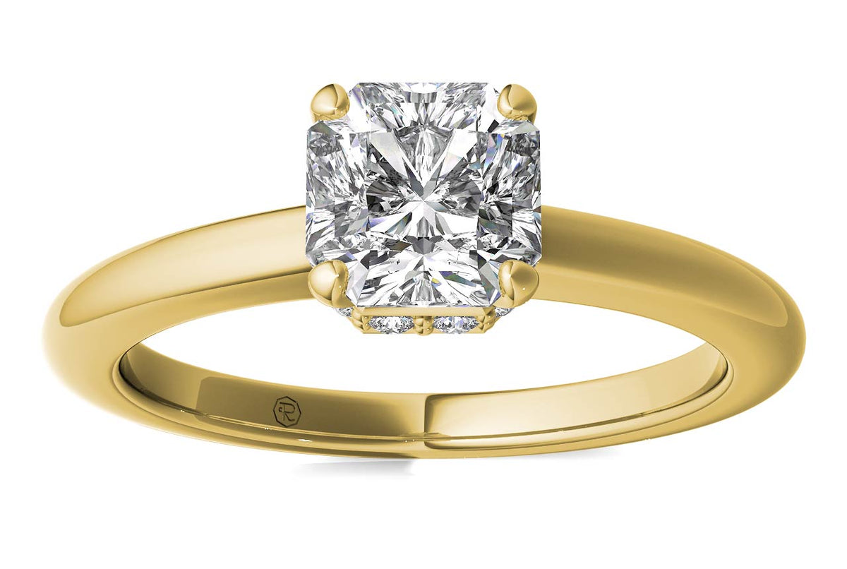 Brianna Asscher Cut Lab Grown Diamond 18Kt Yellow Gold Engagement Ring - View 2