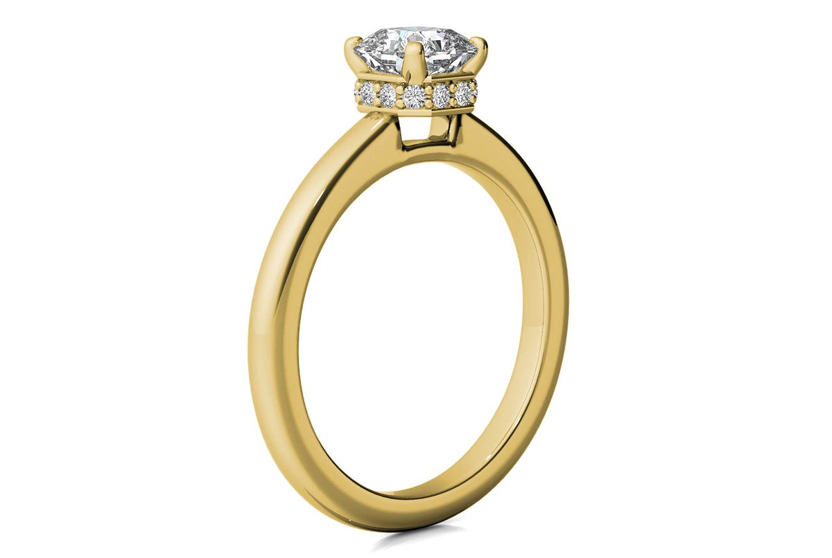 Brianna Asscher Cut Lab Grown Diamond 18Kt Yellow Gold Engagement Ring - View 3