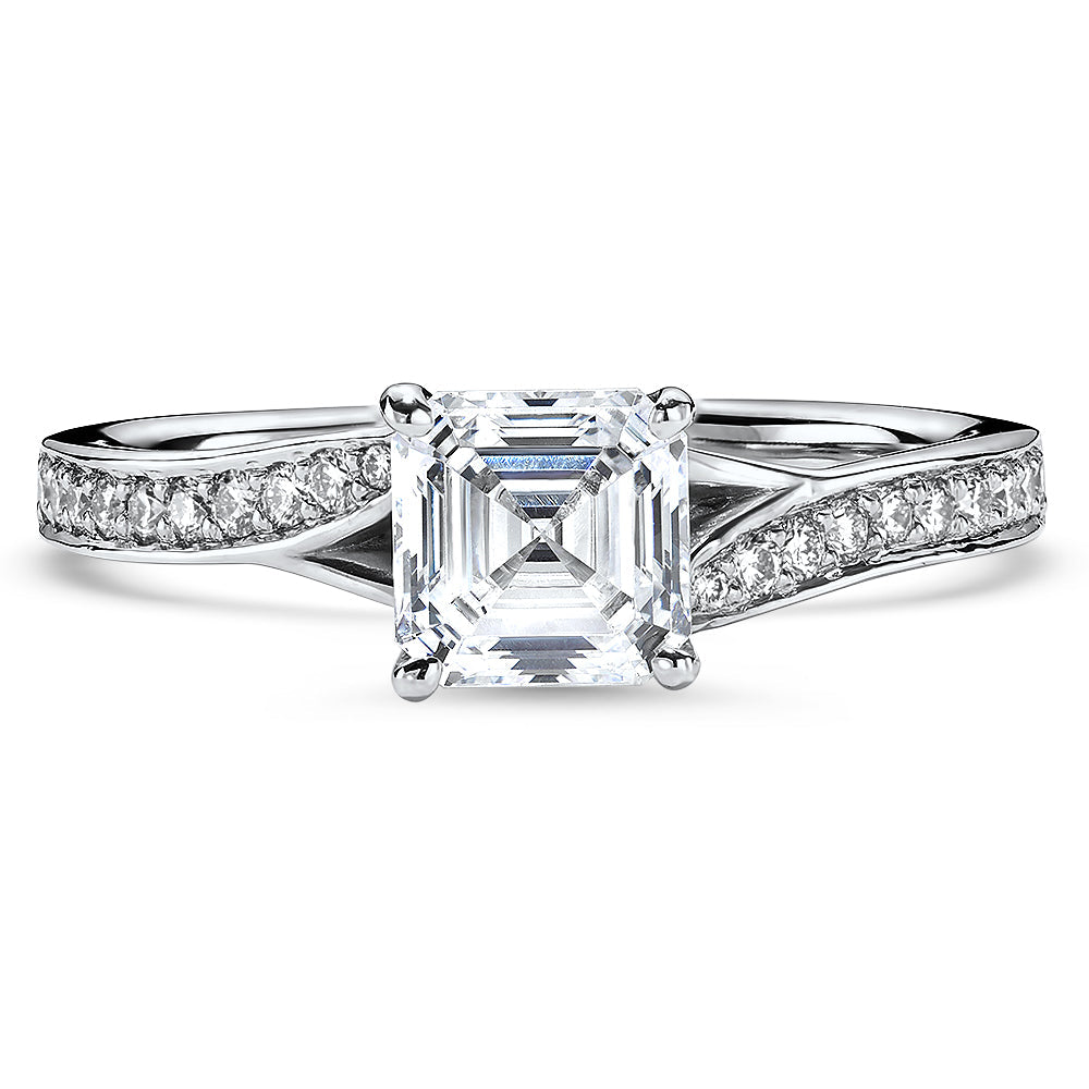 Elise Asscher Cut Lab Grown Diamond Platinum Engagement Ring - View 4