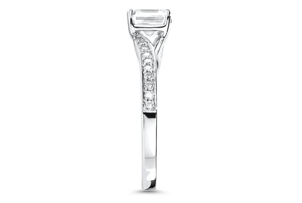 Elise Asscher Cut Lab Grown Diamond Platinum Engagement Ring - View 5