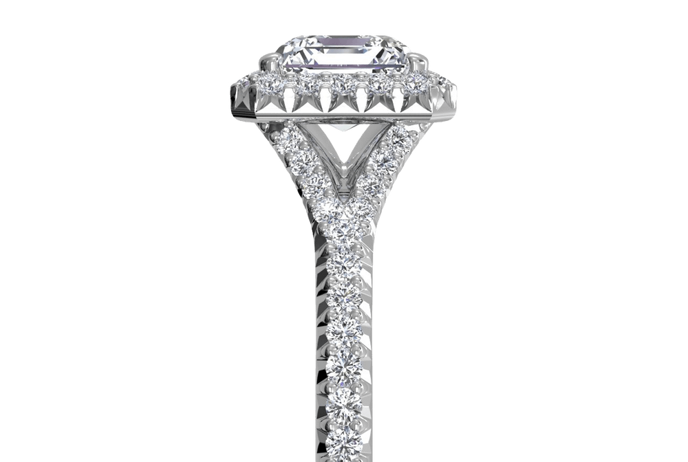 Judy Asscher Cut Lab Grown Diamond Platinum Engagement Ring - View 2