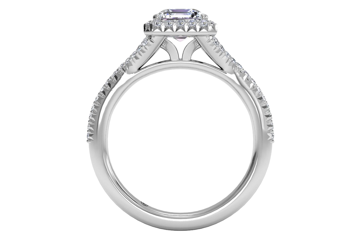 Judy Asscher Cut Lab Grown Diamond Platinum Engagement Ring - View 3