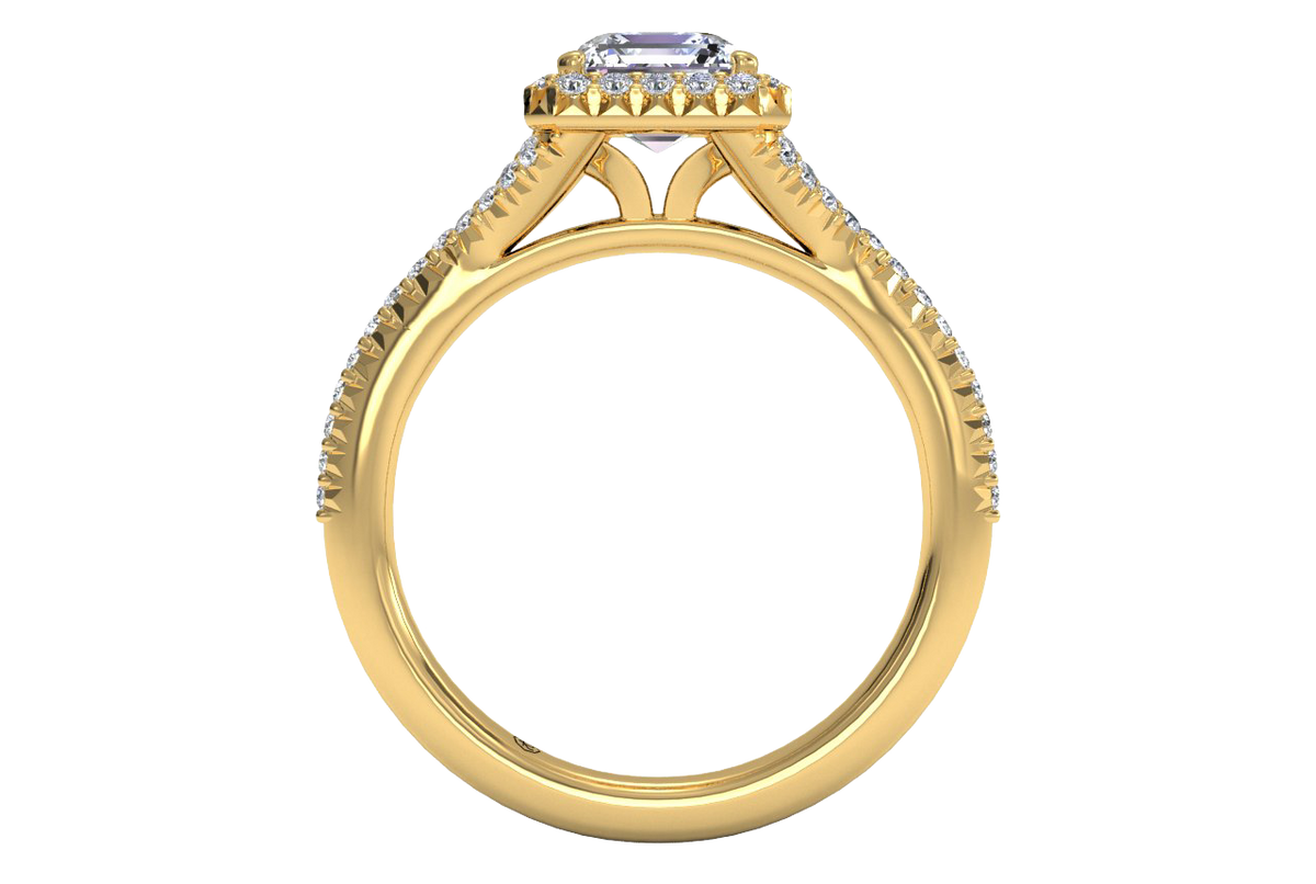 Judy Asscher Cut Lab Grown Diamond 18Kt Yellow Gold Engagement Ring - View 3