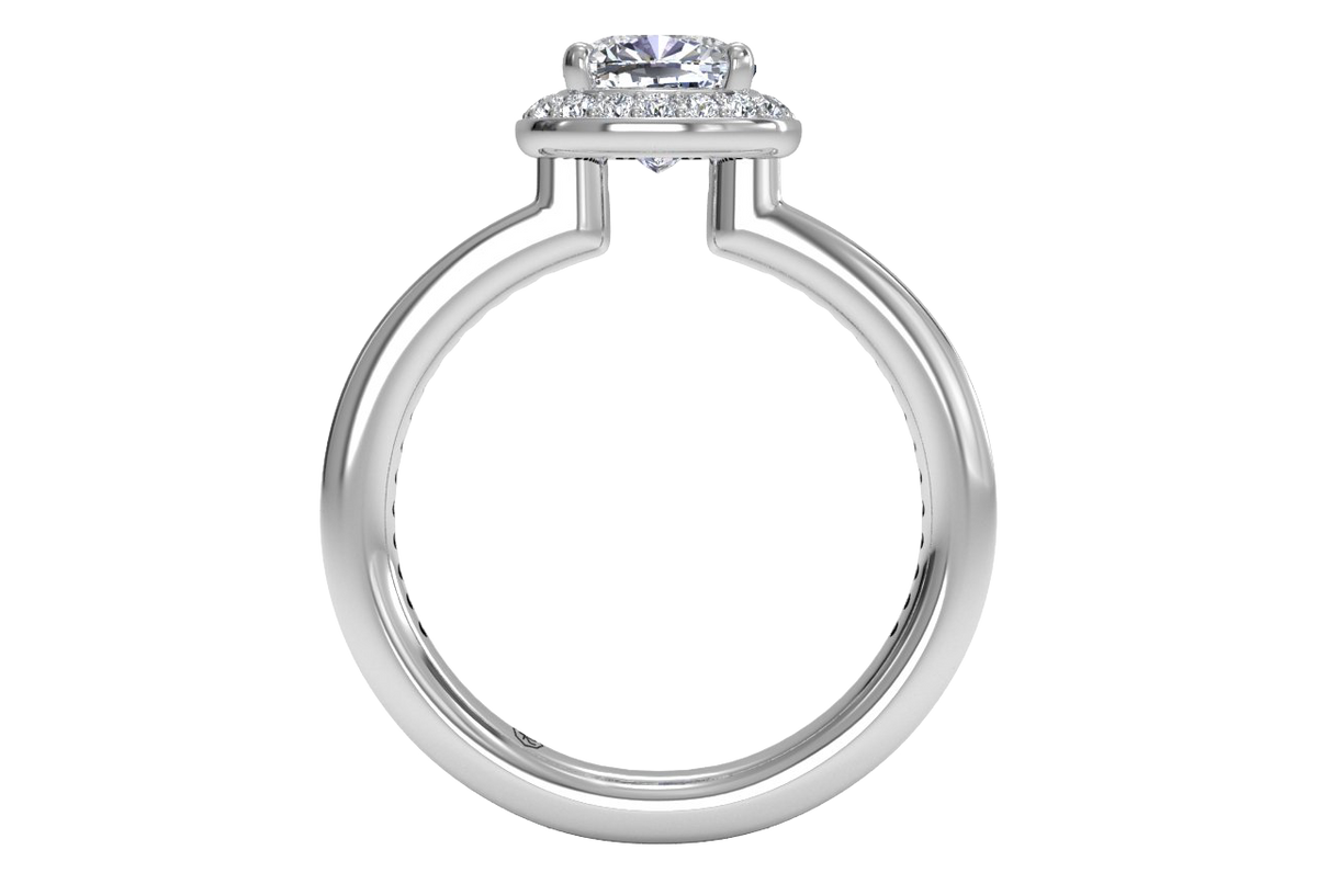Karen Cushion Cut Lab Grown Diamond Platinum Engagement Ring - View 2
