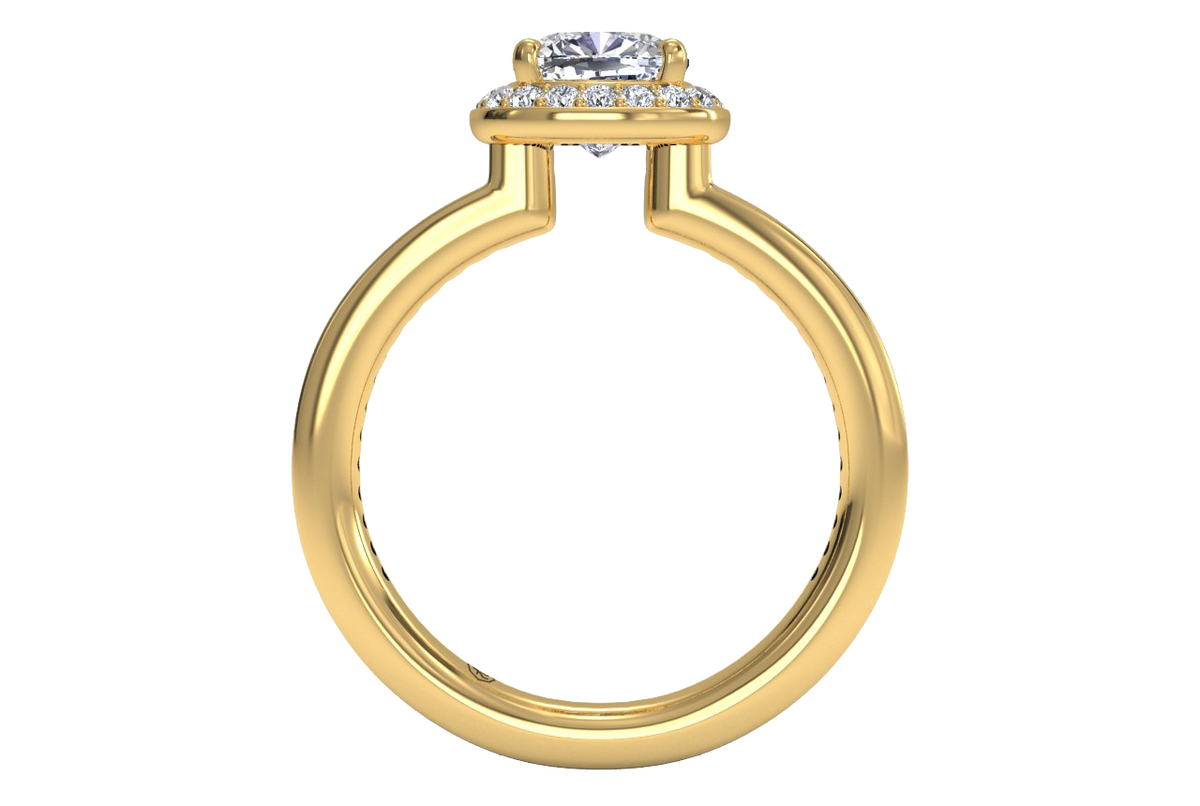 Karen Cushion Cut Lab Grown Diamond 18Kt Yellow Gold Engagement Ring - View 2