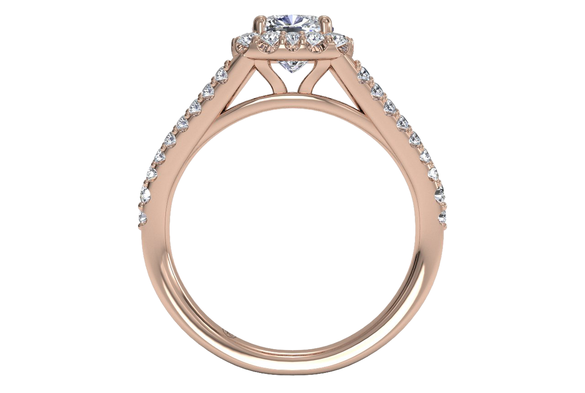 Kelly Cushion Cut Lab Grown Diamond 18Kt Rose Gold Engagement Ring - View 3