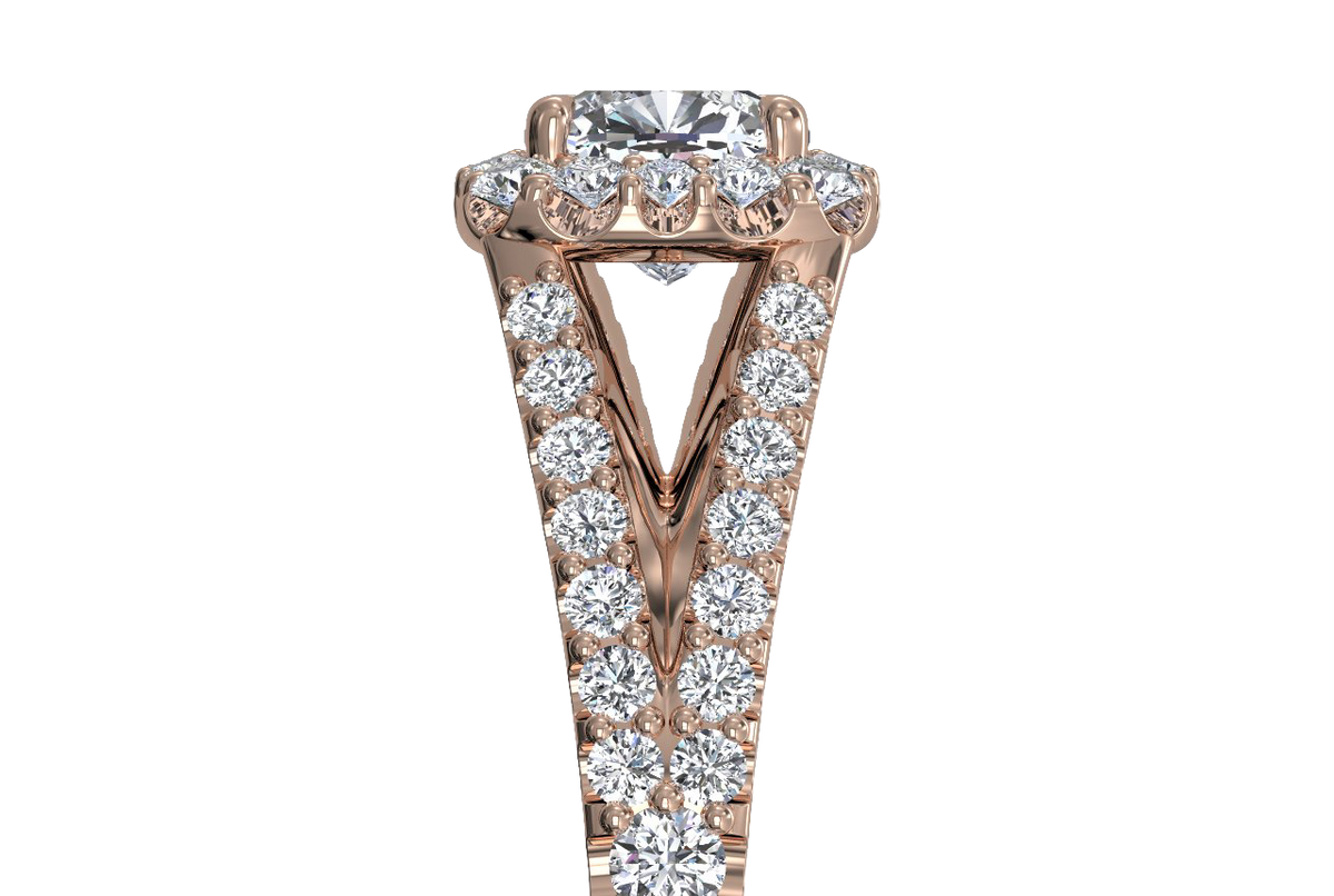 Kelly Cushion Cut Lab Grown Diamond 18Kt Rose Gold Engagement Ring - View 2