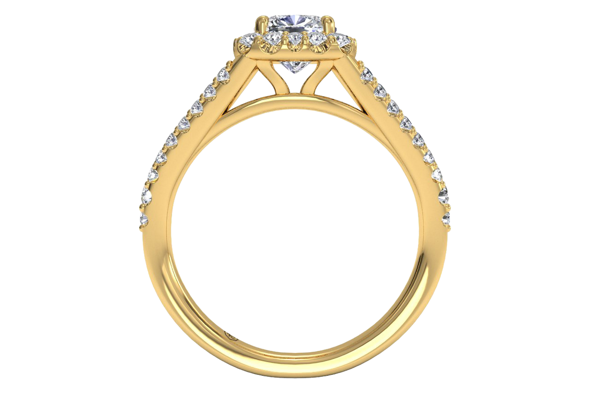 Kelly Cushion Cut Lab Grown Diamond 18Kt Yellow Gold Engagement Ring - View 3