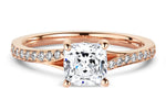 Elise Cushion Cut Lab Grown Diamond 18Kt Rose Gold Engagement Ring - View 3