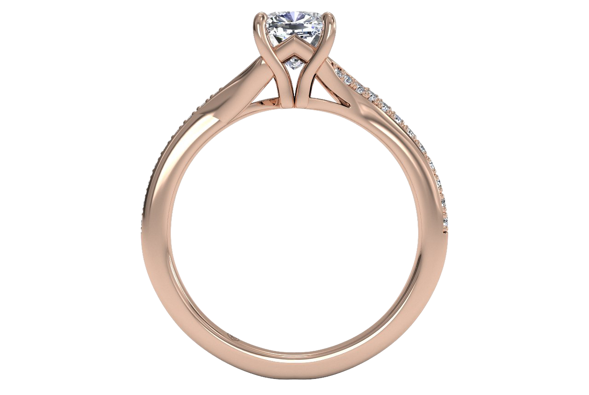 Elise Cushion Cut Lab Grown Diamond 18Kt Rose Gold Engagement Ring - View 2