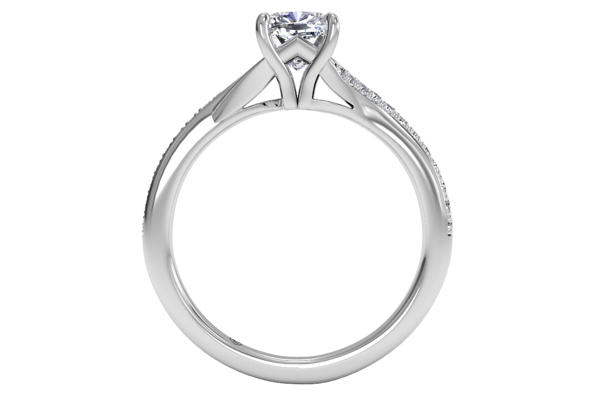 Elise Cushion Cut Lab Grown Diamond Platinum Engagement Ring - View 2