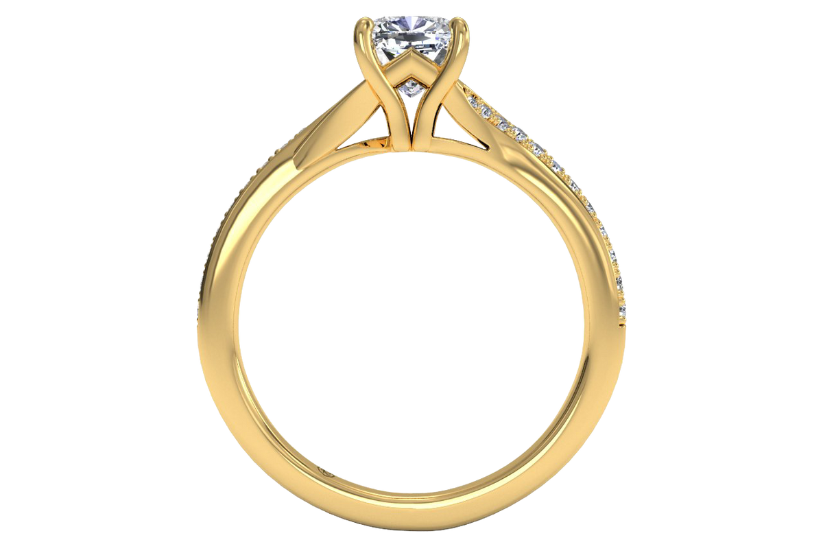 Elise Cushion Cut Lab Grown Diamond 18Kt Yellow Gold Engagement Ring - View 2
