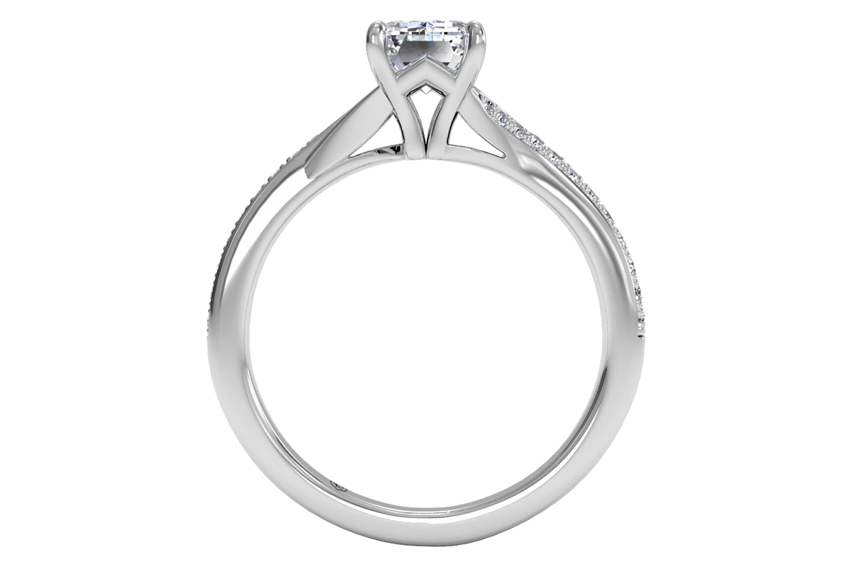 Elise Emerald Cut Lab Grown Diamond Platinum Engagement Ring - View 2