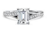 Elise Emerald Cut Lab Grown Diamond 18Kt White Gold Engagement Ring - View 2