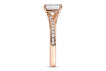 Elise Emerald Cut Lab Grown Diamond 18Kt Rose Gold Engagement Ring - View 4