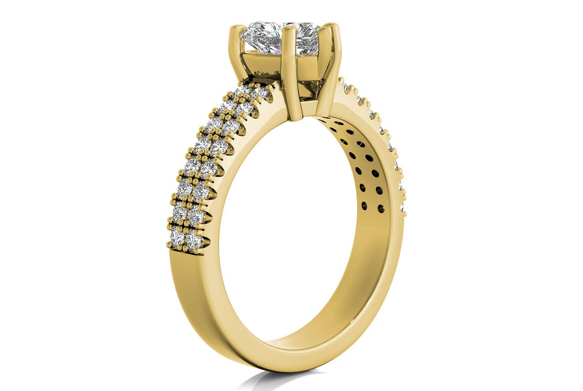 Kayla Heart Cut Lab Grown Diamond 18Kt Yellow Gold Engagement Ring - View 2