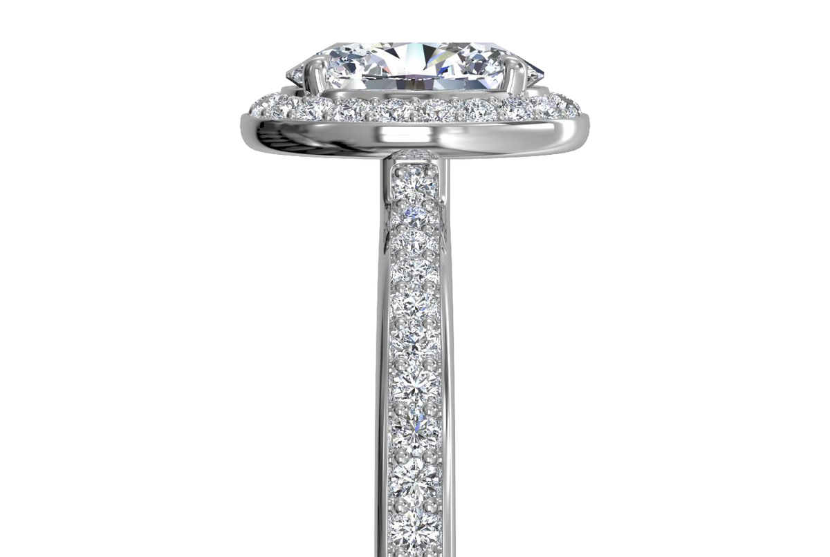 Karen Oval Cut Lab Grown Diamond 18Kt White Gold Engagement Ring - View 3