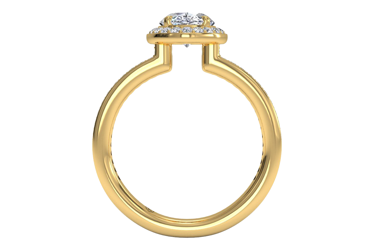 Karen Oval Cut Lab Grown Diamond 18Kt Yellow Gold Engagement Ring - View 2