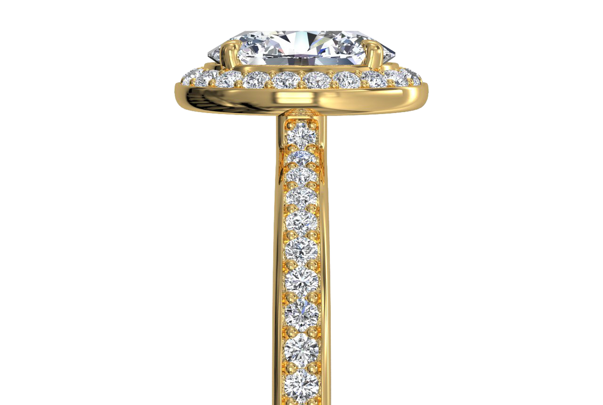 Karen Oval Cut Lab Grown Diamond 18Kt Yellow Gold Engagement Ring - View 3