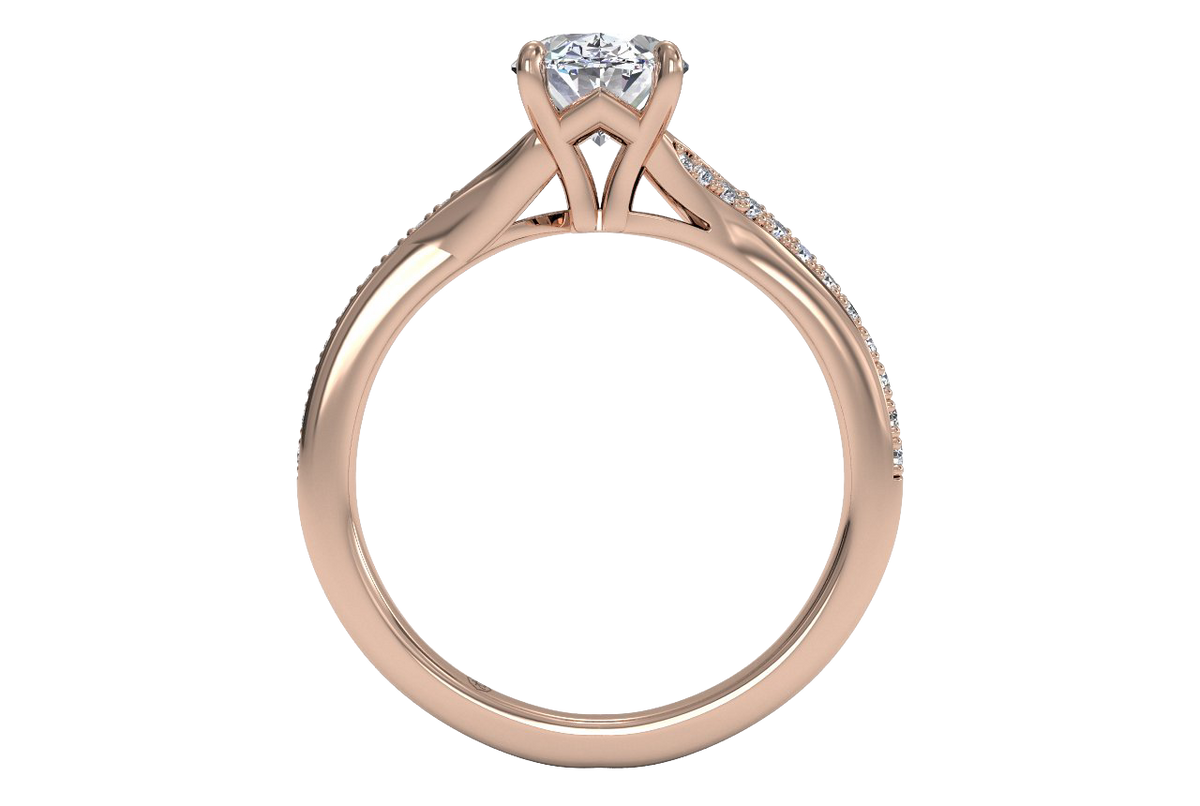 Elise Oval Cut Lab Grown Diamond 18Kt Rose Gold Engagement Ring - View 2