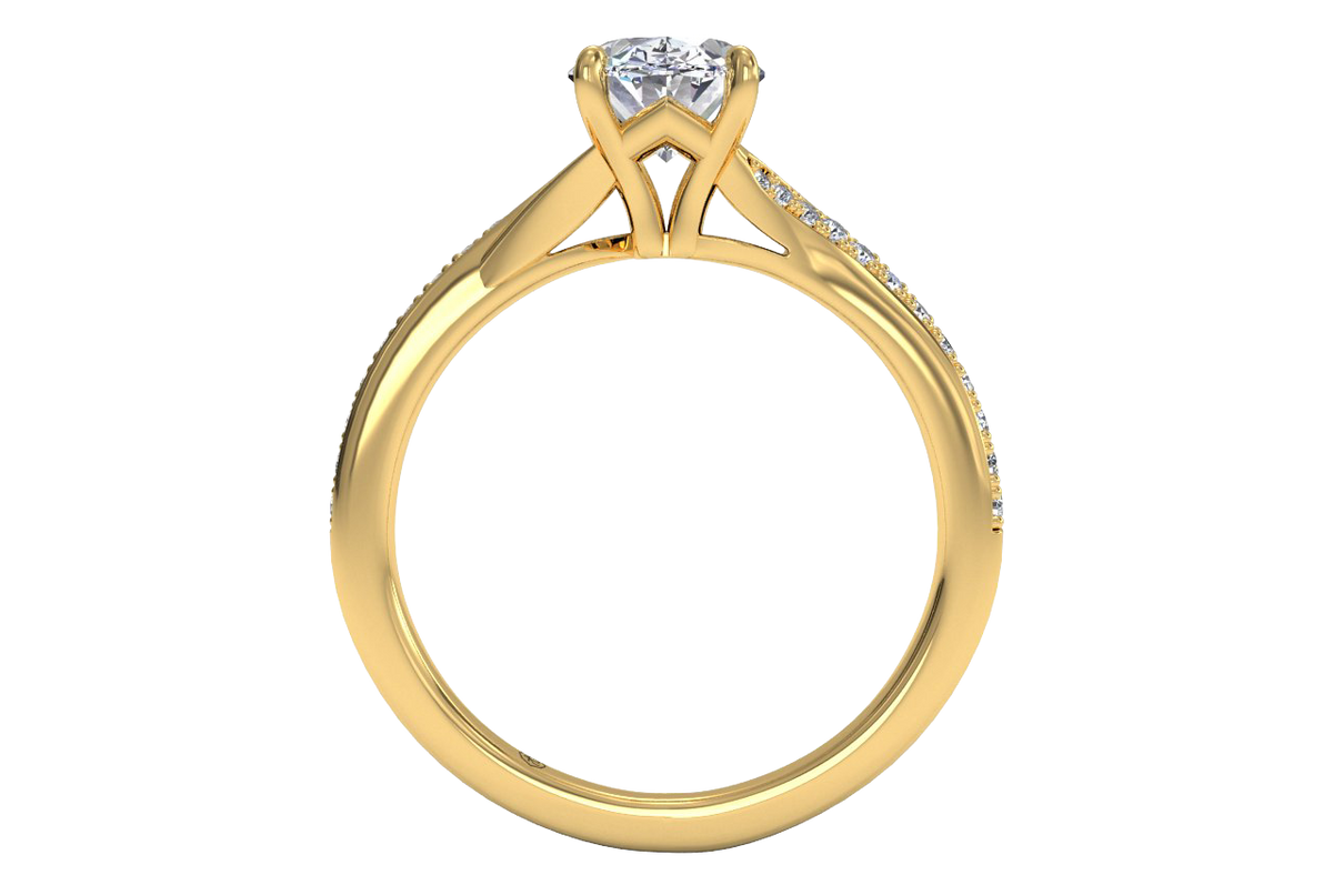 Elise Oval Cut Lab Grown Diamond 18Kt Yellow Gold Engagement Ring - View 2