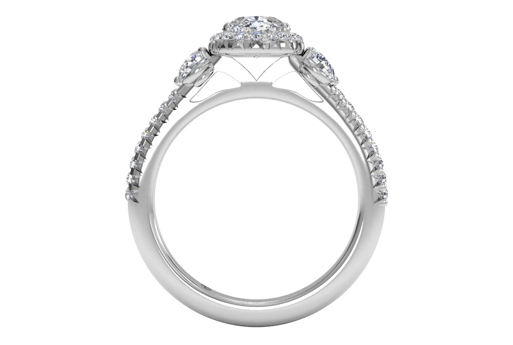 Julia Oval Cut Lab Grown Diamond 18Kt White Gold Engagement Ring - View 3