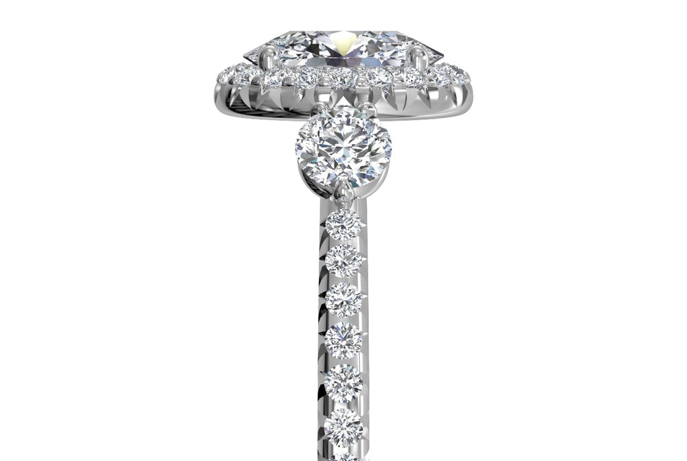 Julia Oval Cut Lab Grown Diamond Platinum Engagement Ring - View 2