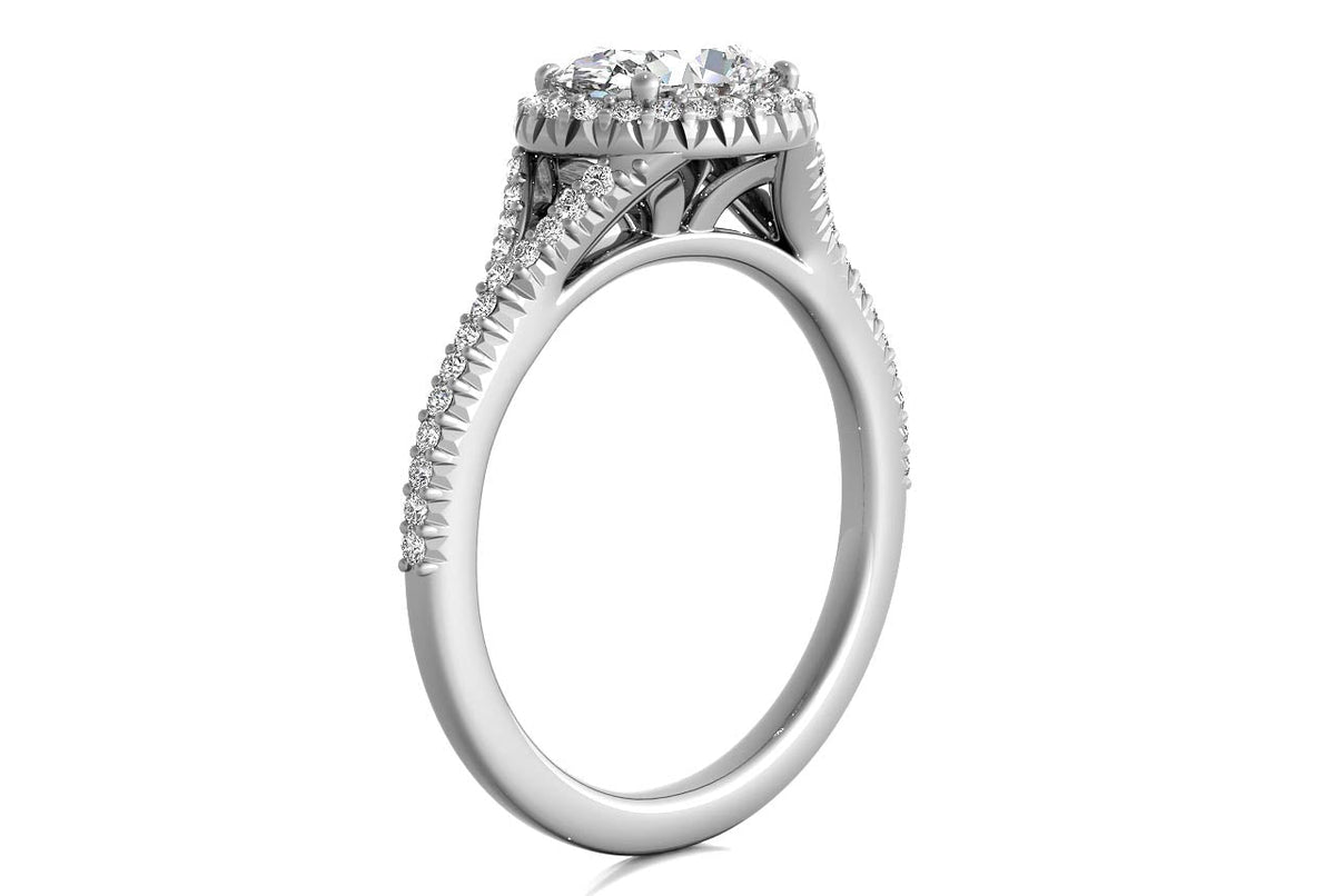 Kate Oval Cut Lab Grown Diamond 18Kt White Gold Engagement Ring - View 2