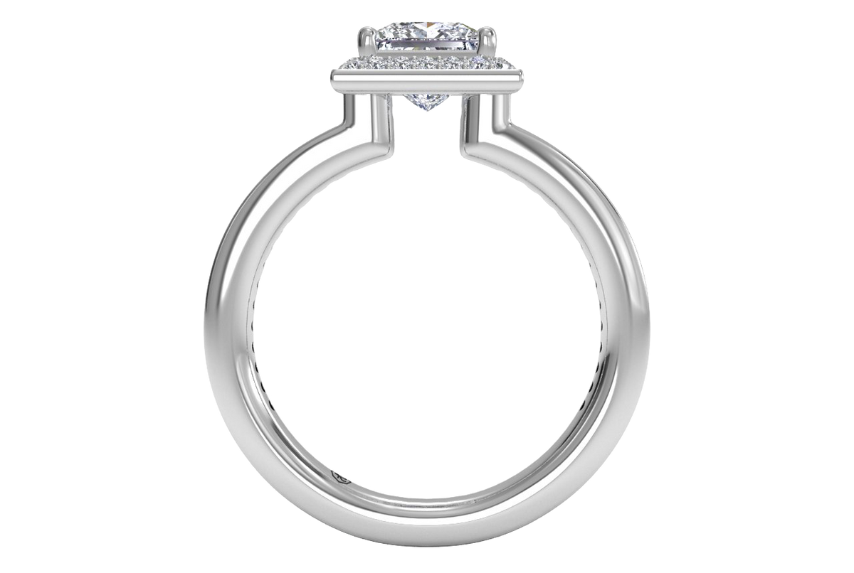 Karen Princess Cut Lab Grown Diamond 18Kt White Gold Engagement Ring - View 2