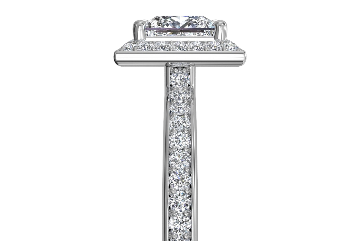 Karen Princess Cut Lab Grown Diamond Platinum Engagement Ring - View 3