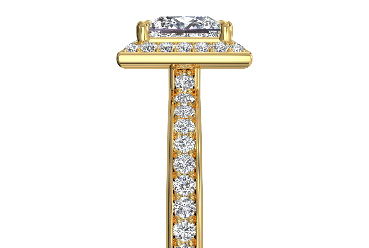 Karen Princess Cut Lab Grown Diamond 18Kt Yellow Gold Engagement Ring - View 3