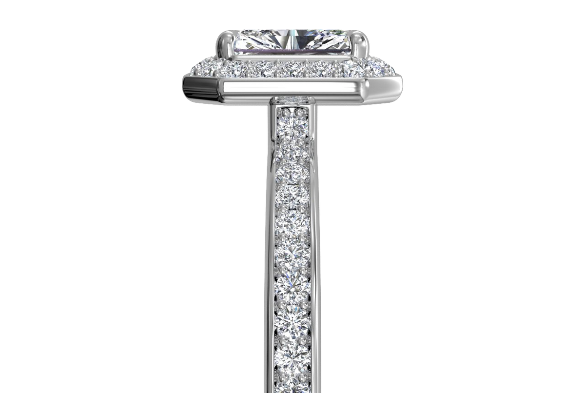 Karen Radiant Cut Lab Grown Diamond Platinum Engagement Ring - View 2