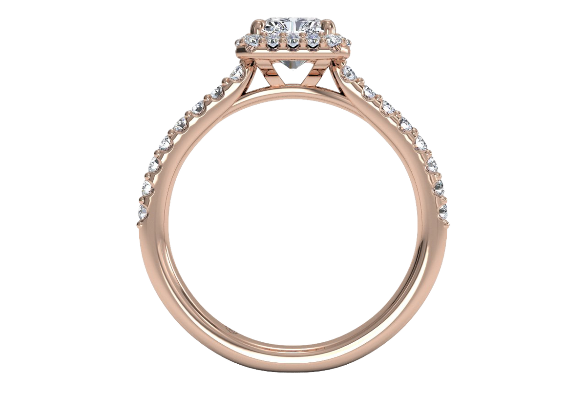 Leah Radiant Cut Lab Grown Diamond 18Kt Rose Gold Engagement Ring - View 3