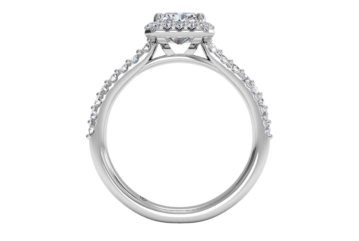 Leah Radiant Cut Lab Grown Diamond 14Kt White Gold Engagement Ring - View 3